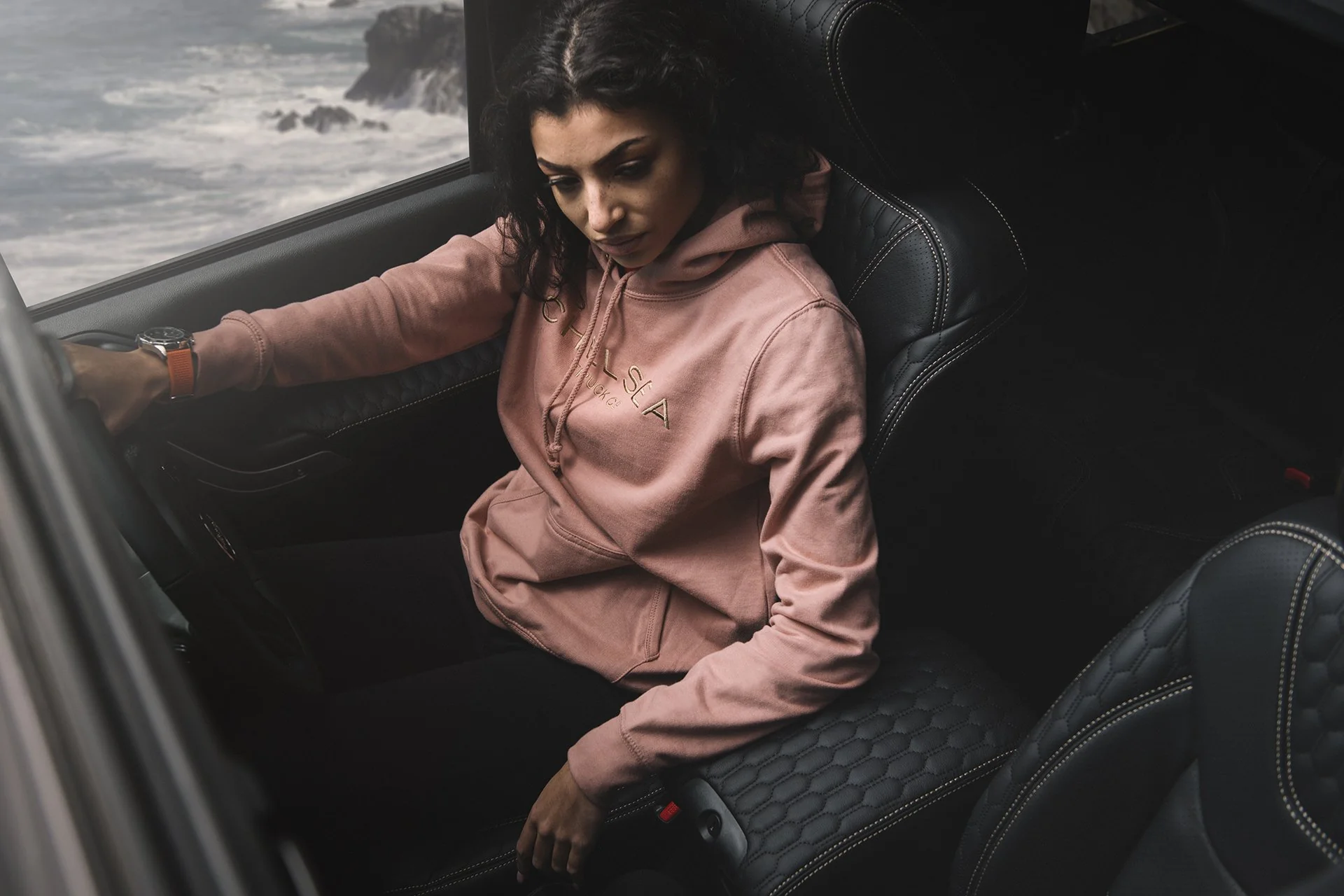 Chelsea Truck Co Hoodie - Dusty Pink with Gold Embroidery - Image 8