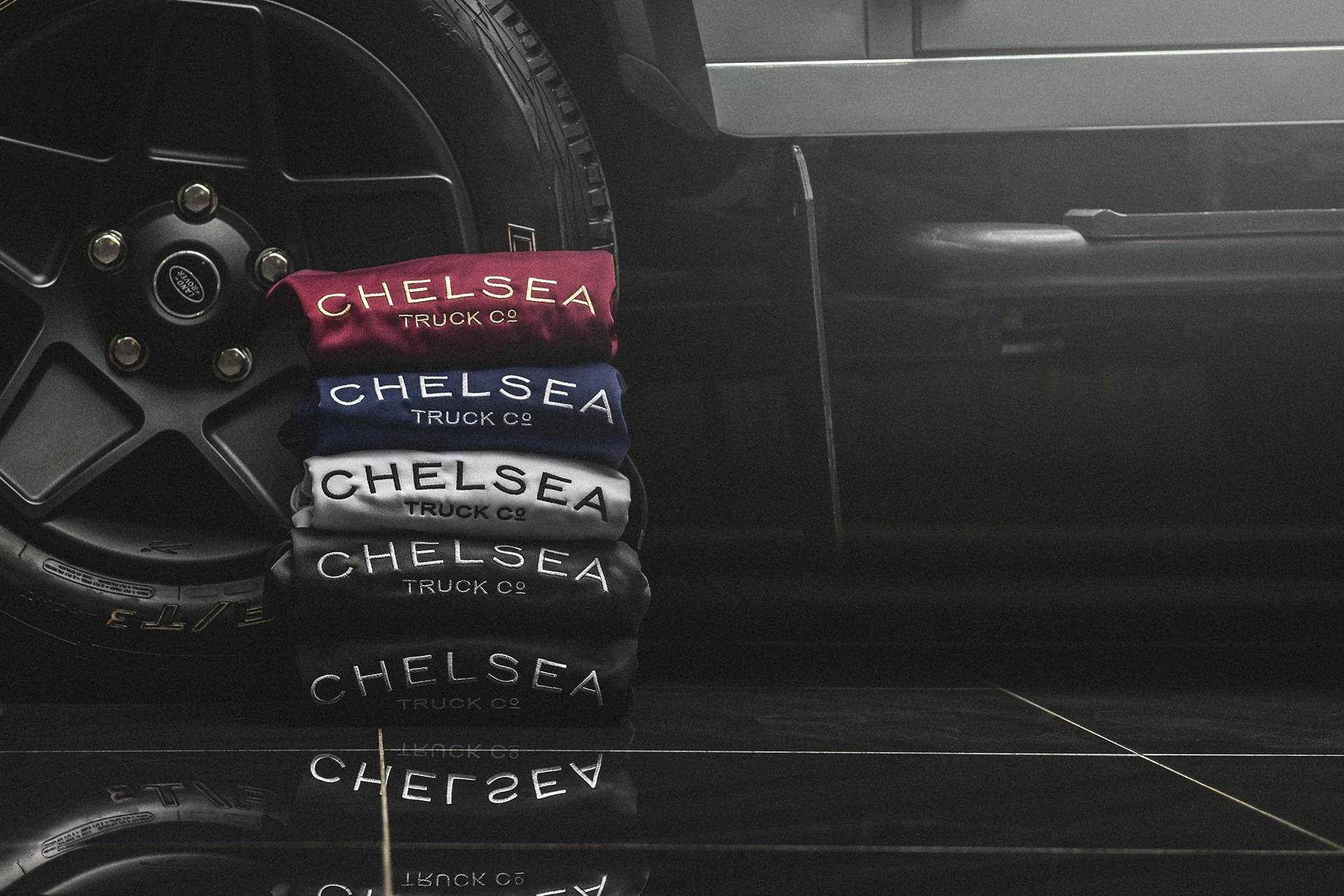 Chelsea Truck Co Hoodie - Red with Gold Embroidery - Image 7