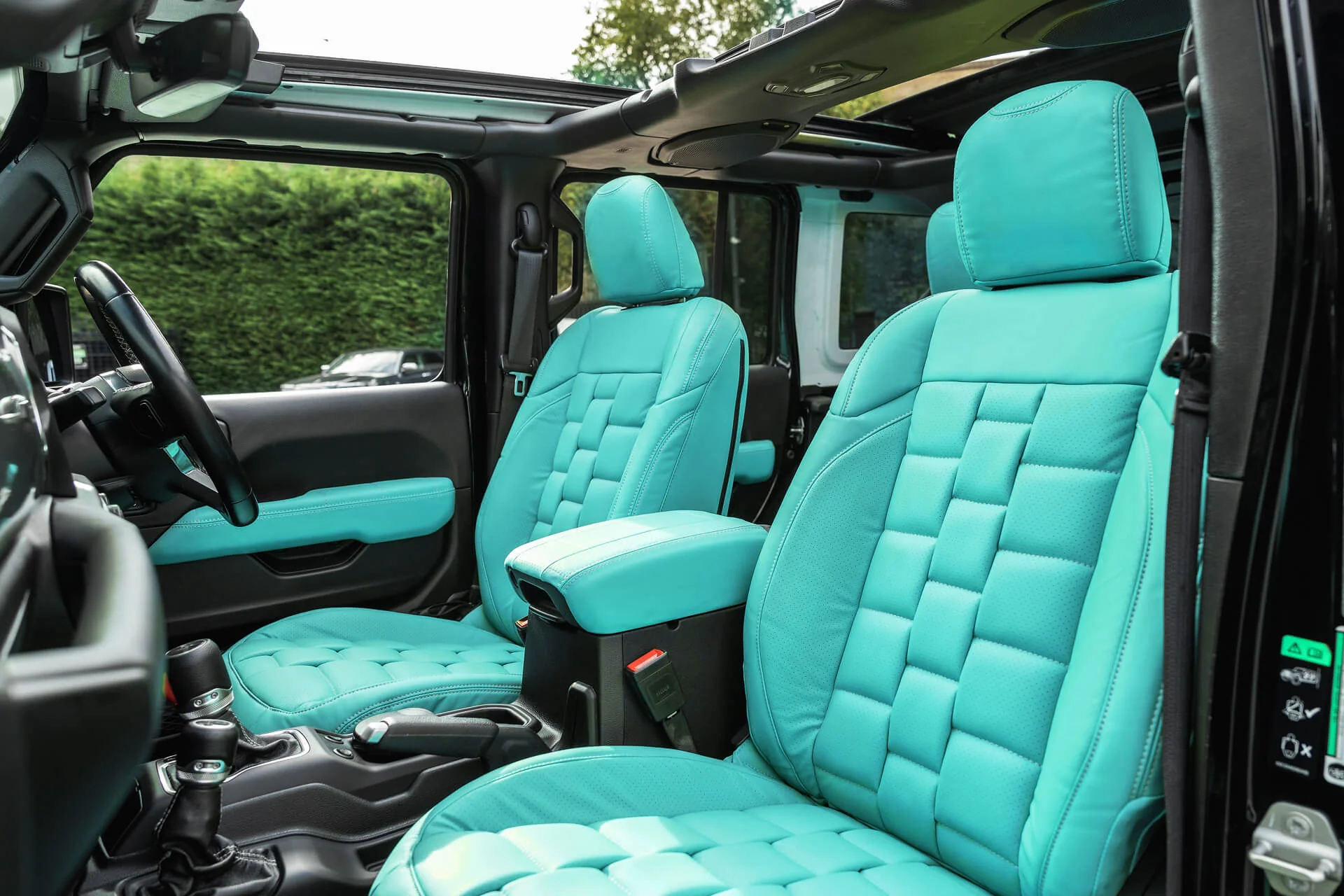 Jeep Wrangler JL 4 Door (2022-2024) Comfort Leather Interior - Light Blue Vegan - Image 3